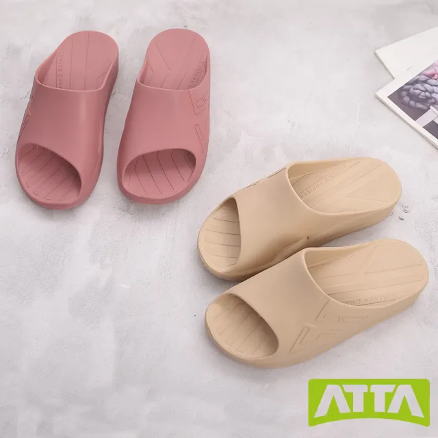 【ATTA】官方直營 40厚底均壓散步拖鞋-4色(足底筋膜支撐 足底按摩 足弓鞋 無毒檢驗/寵物友善)