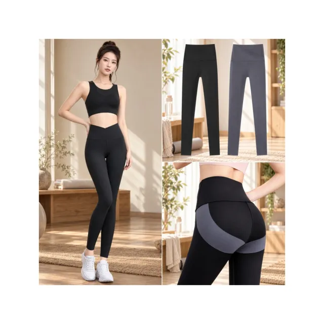 【LEESA】健身褲\塑形褲\無痕運動褲\裸感瑜珈褲\女健身褲\九分褲\跑步緊身褲\鯊魚褲\瑜珈褲\女