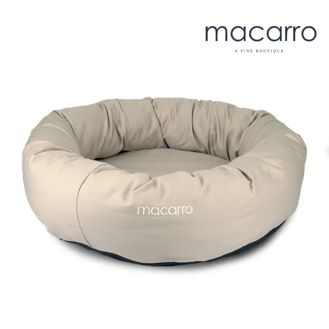 【macarro 馬卡兒寵物】甜甜圈圓型寵物乳膠床 S號 純棉材質(兩種顏色)