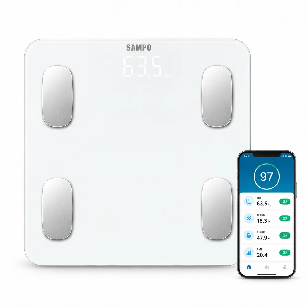 【SAMPO 聲寶】14合1藍牙智能電子體重計/體脂計(BF-Z2205BL)