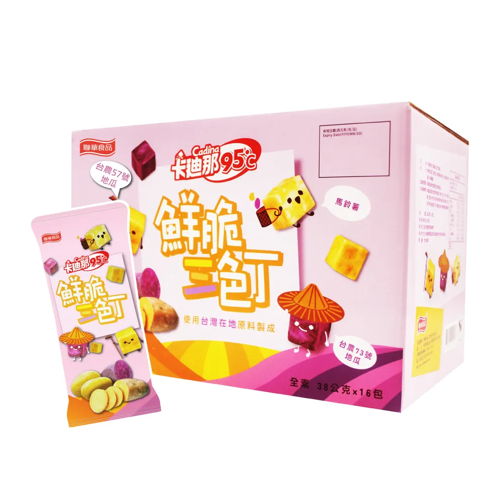 【美式賣場】卡迪那 鮮脆三色丁(38公克 X 16入)(零食/餅乾/點心)