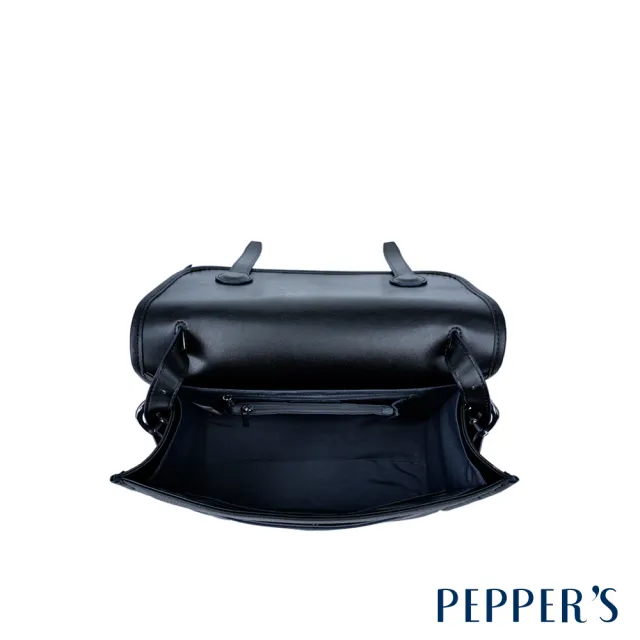 【PEPPER’S】雙11 DOT 英倫風真皮通勤郵差包-簡約黑(真皮包包 專櫃包 斜背肩背 劍橋包 送禮精選)
