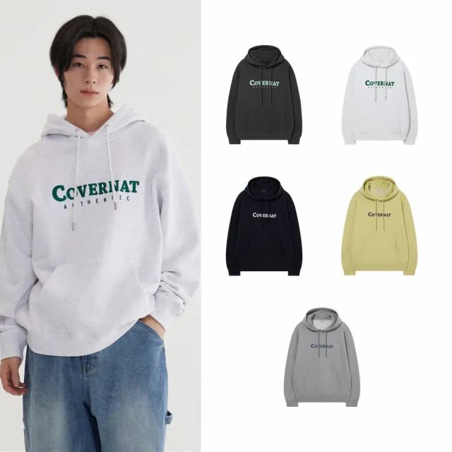 【COVERNAT】經典Logo帽T 連帽上衣 半拉練大學T 男女款(多款可選)