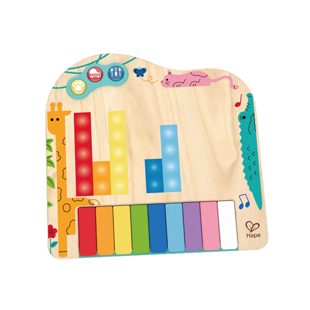 【Hape】動態像素鋼琴(聲音玩具/益智遊戲/木製玩具/木頭玩具)
