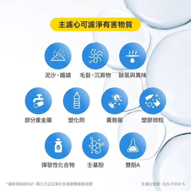 【3M】S004淨水器專用濾心3US-F004-5(2年份超值2入組/適用A700)