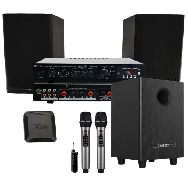 【JDK 歌大師】•大功率100W KTV唱歌機+ 可調Echo麥克風+100W重低音(•100W+100W 贈U2K歌APP)
