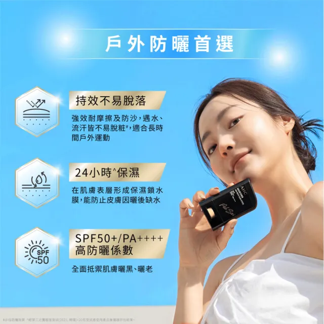 【AHC】買1送1★極致防禦零油光防曬棒22g(不沾手/不黏膩/戶外活動/小黑盾)