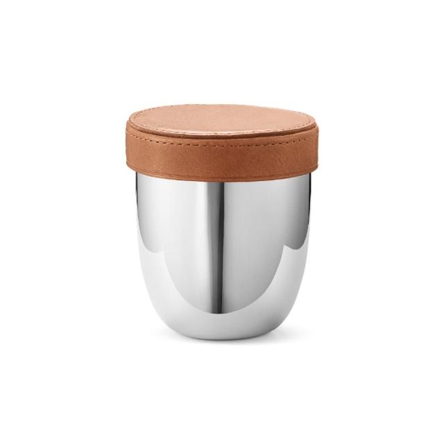 【Georg Jensen 喬治傑生】SKY 骰盅和骰子 (鏡面拋光不鏽鋼 皮革)