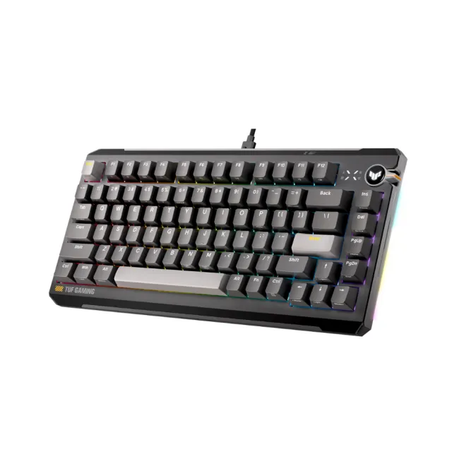 【ASUS 華碩】TUF Gaming K4 Magnetic 磁軸有線電競鍵盤 - 黑/白 (磁性軸)