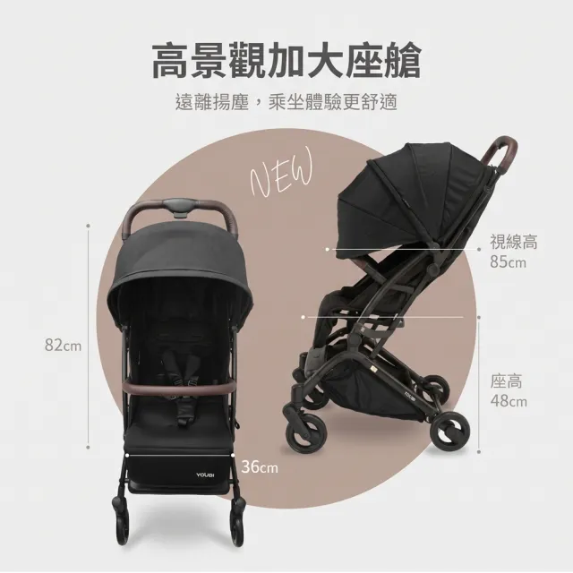 【Youbi】輕量秒收磁吸扣嬰兒推車(可登機 單手秒收 嬰兒手推車 嬰兒車)