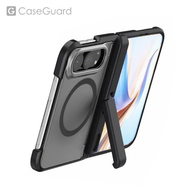 【CaseGuard】iPhone Duo 全能折疊隱形支架保護殼 透黑