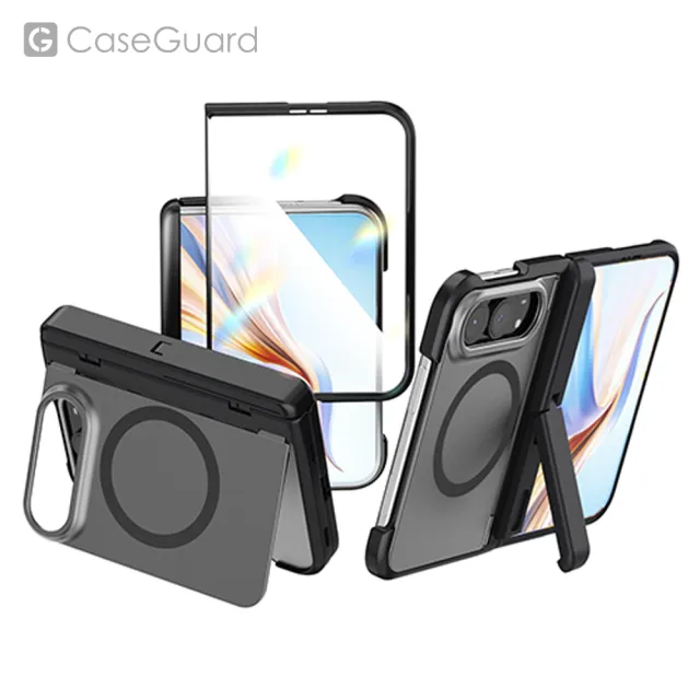 【CaseGuard】iPhone Duo 全能折疊隱形支架保護殼 透黑