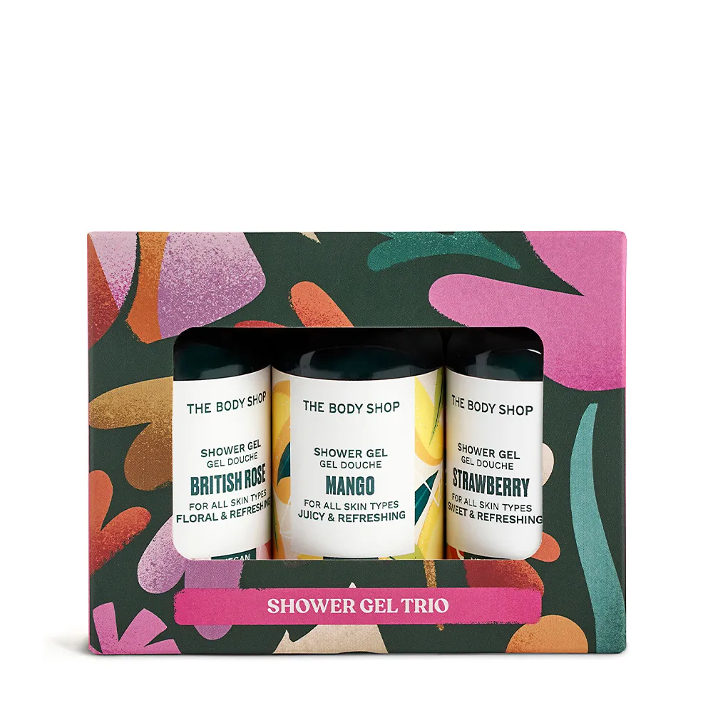 【THE BODY SHOP 美體小舖】三小福果香沐浴原裝禮盒(生日禮物/情人節禮物)