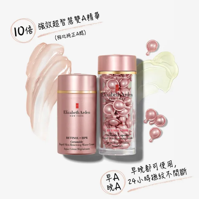 【伊麗莎白雅頓】官方直營 超A醇玫瑰金抗痕水潤霜50ml(乳霜/精華/A醇/早A晚A/早晚適用)