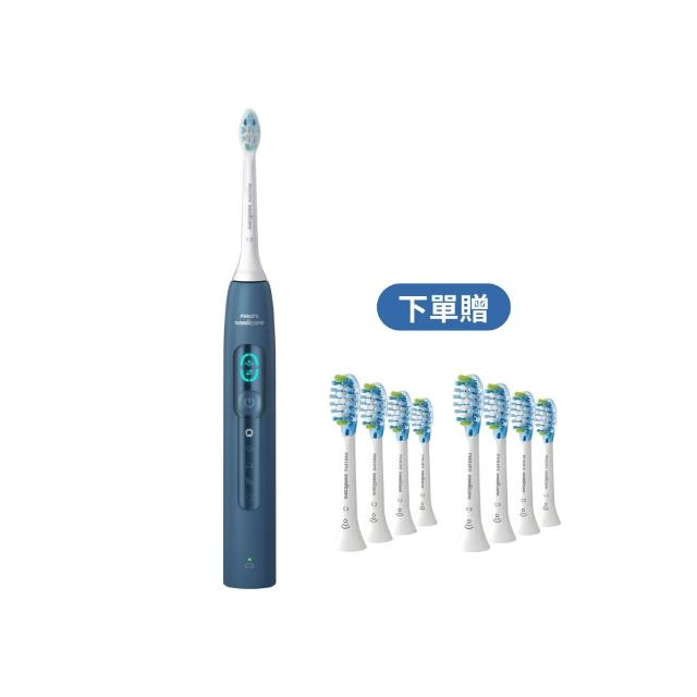 【Philips 飛利浦】momo獨家 HX5682/01 語音導航音波電動牙刷-暮光藍(官方直營/momo集資)