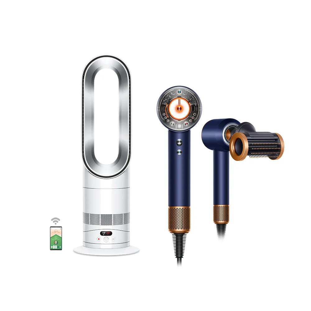 【dyson 戴森】HD16 吹風機 溫控 負離子(普魯士藍限定色) + AM15 涼暖風扇  (超值組)