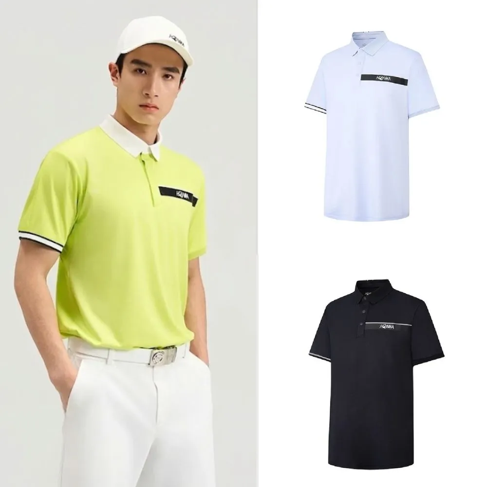 【HONMA 本間高爾夫】男款透氣短袖polo衫 2026春夏款 日本高爾夫專業品牌(M-2XL 黑色 HMMX707R101)