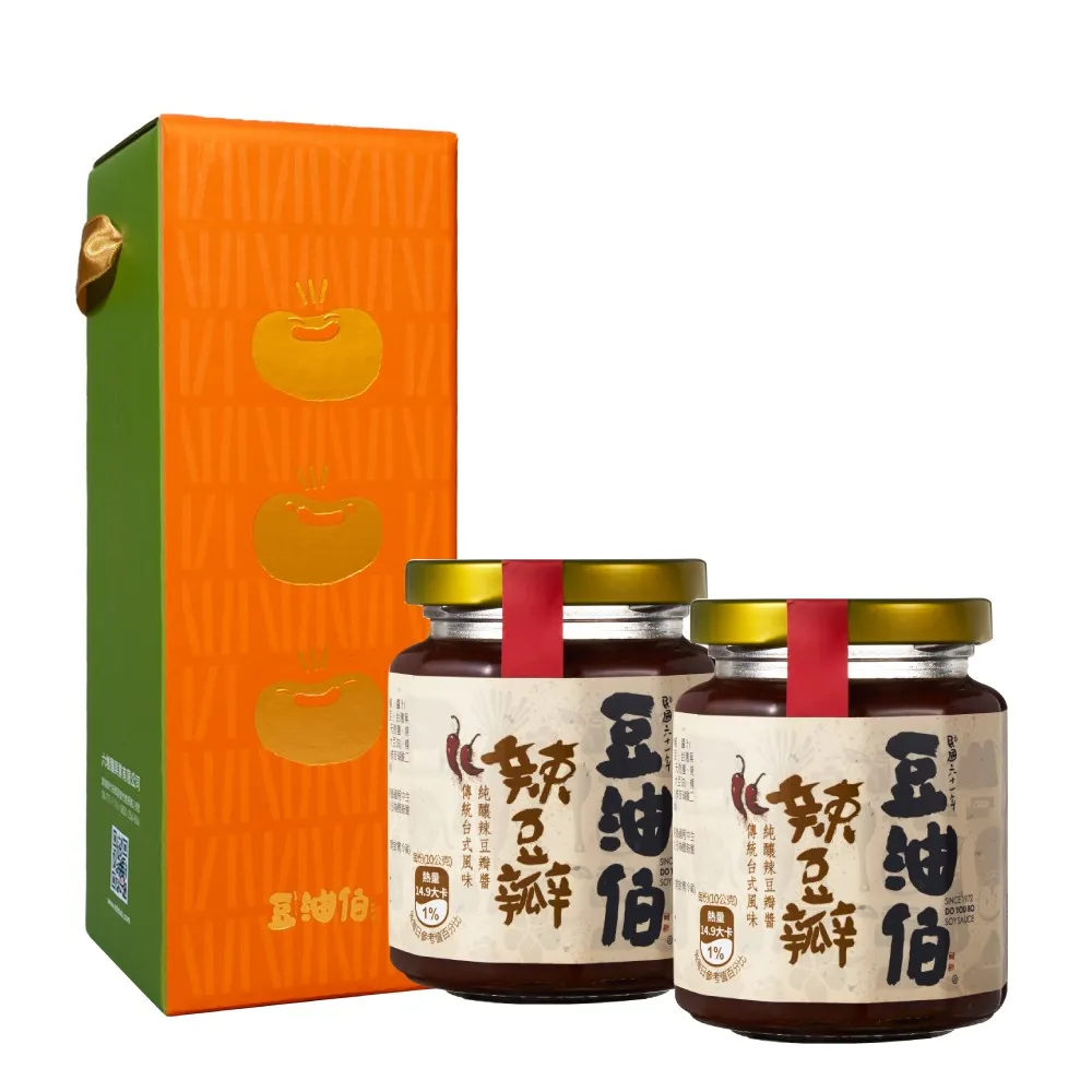 【豆油伯】辣豆瓣醬280gx2入(禮盒顏色隨機出貨  送禮自用皆宜)