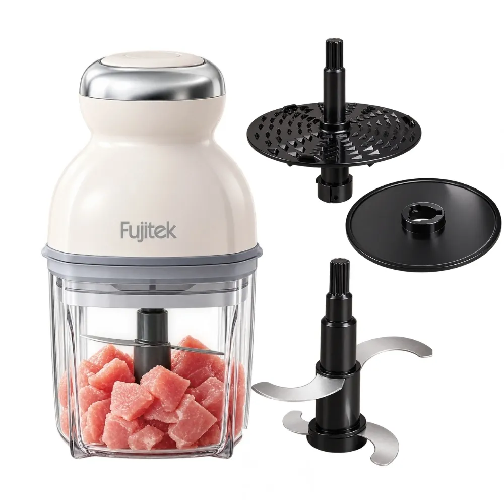 【Fujitek 富士電通】多功能食物料理機/絞肉醬剝蒜切碎研磨攪拌碎冰機/打發寶寶副食寵物鮮食FTJ-FC110