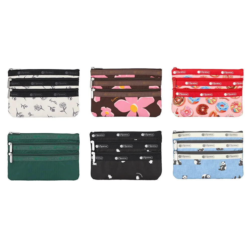 【Lesportsac】2026秋季新品 3-Zip Cosmetic 三層拉鍊化妝包(7158)