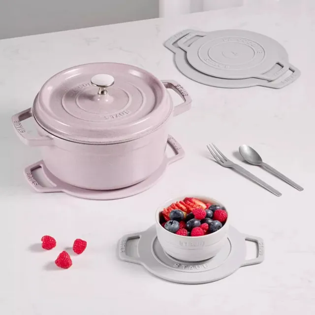 【STAUB】矽膠防滑隔熱墊鍋墊2件組-松露白/日暮粉2色任選(德國雙人牌集團官方直營)
