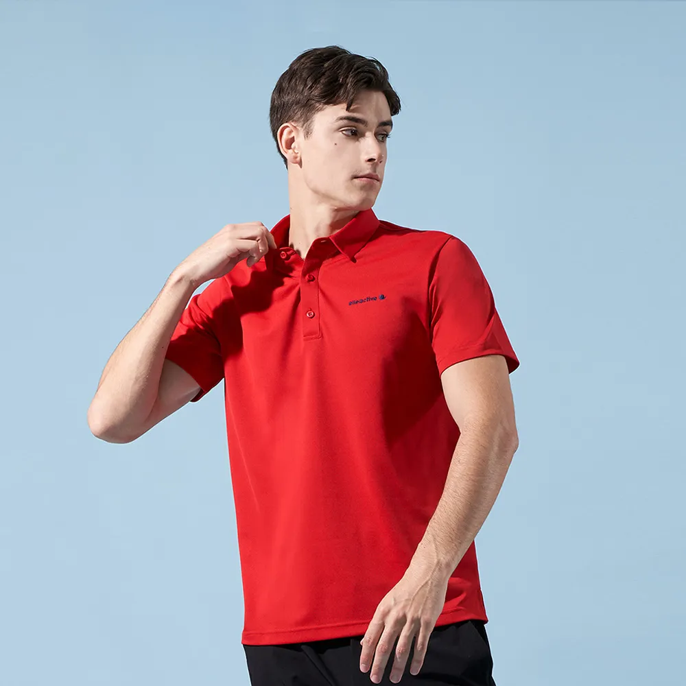 【ELLE ACTIVE】男款 法式經典短袖POLO衫-紅色(EA24M2M1101-75)