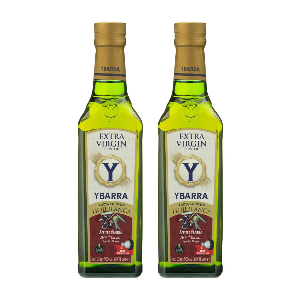 【YBARRA】100%冷壓特級初榨橄欖油 單一品種HOJIBLANCA 500mlx2瓶(生飲旗艦款0.2%酸價/雙10限定/原裝進口)