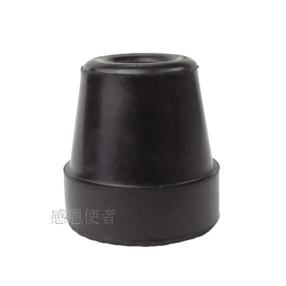 【感恩使者】橡膠腳套 腳墊 ZHTW1719-841 -孔徑1.15cm 高3.05cm 黑色 2個入(四腳拐杖使用腳套)