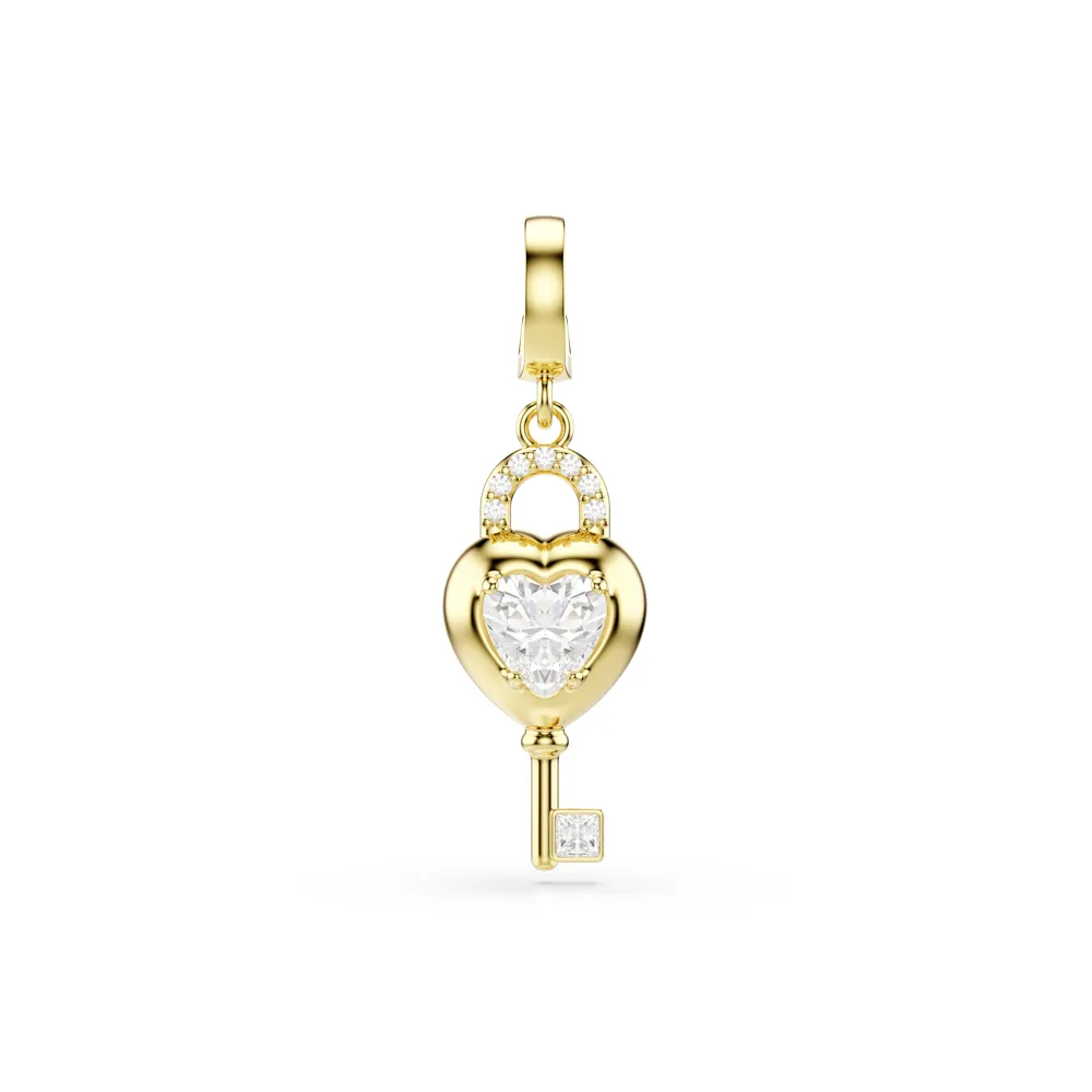 【SWAROVSKI 施華洛世奇】官方直營 Idyllia Charm 心與鑰匙 混合式切割  愛神系列 | 5742959 (情人節禮物)