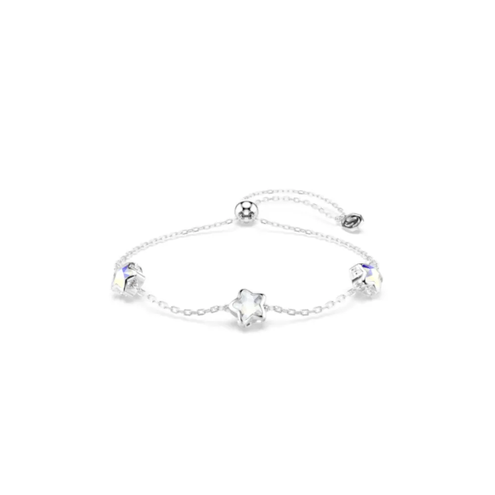 【SWAROVSKI 施華洛世奇】官方直營 Chroma 星星手鏈 白色 鍍白金色 | 5754185