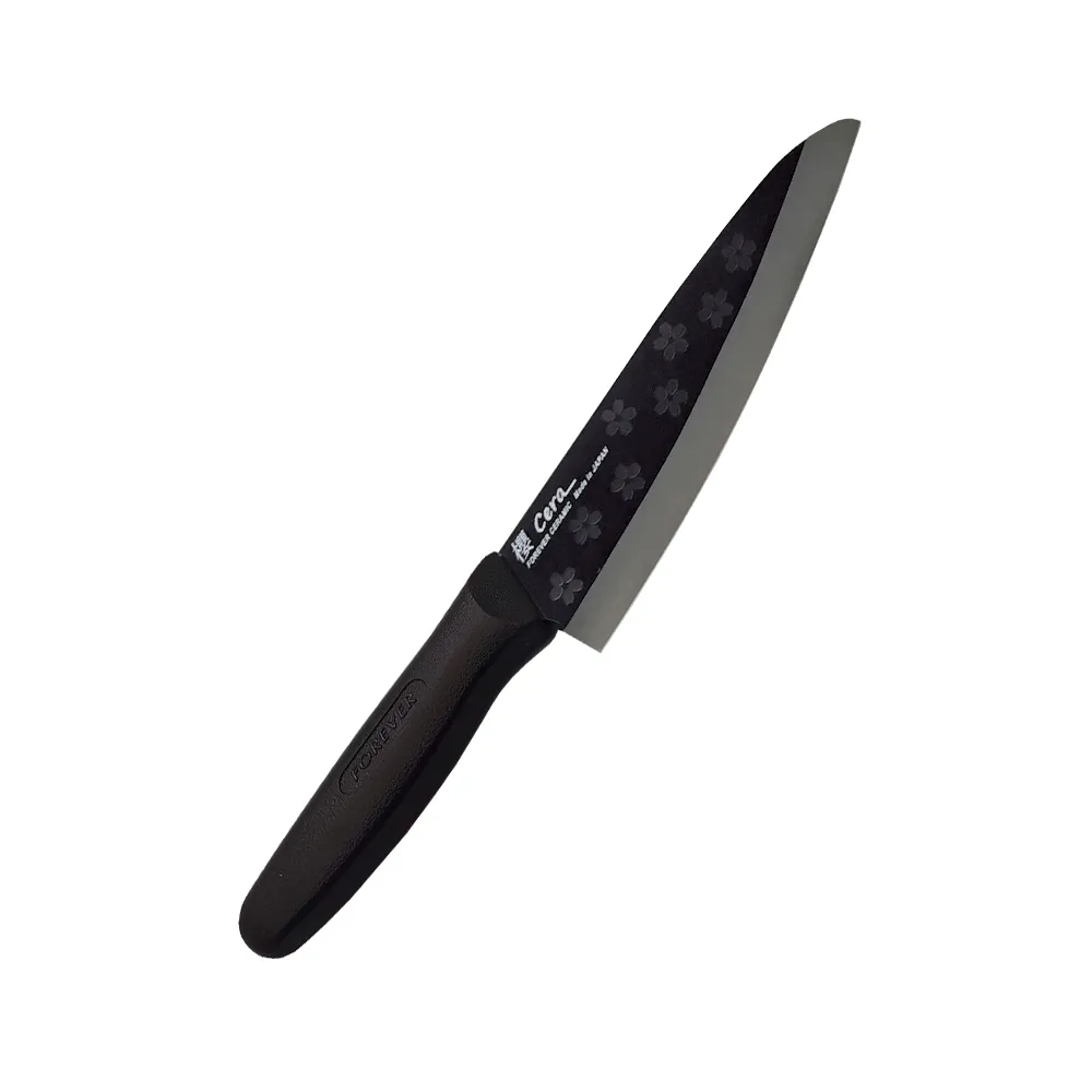 【FOREVER 鋒愛華】日本製造鋒愛華櫻花限定款陶瓷刀16CM(黑刃黑柄)