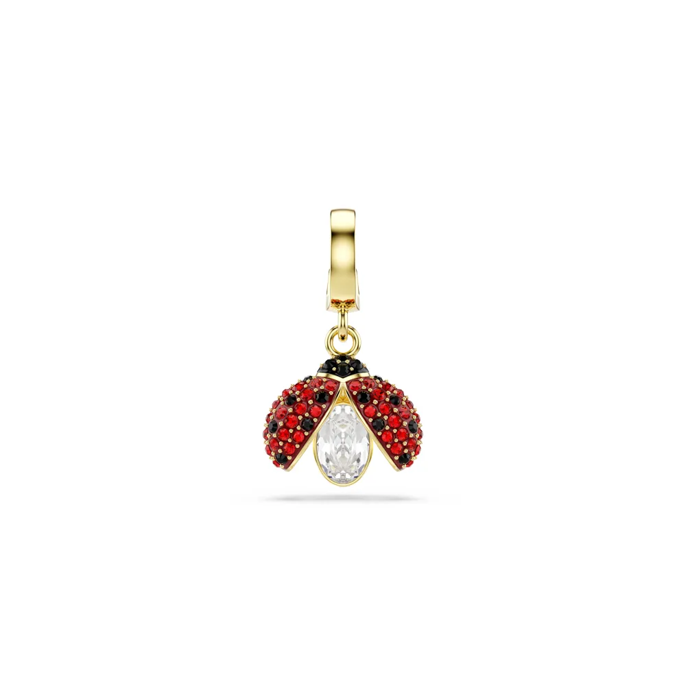 【SWAROVSKI 施華洛世奇】官方直營 Idyllia Charm 瓢蟲 混合式切割 紅色 鍍金色色調 | 5743138