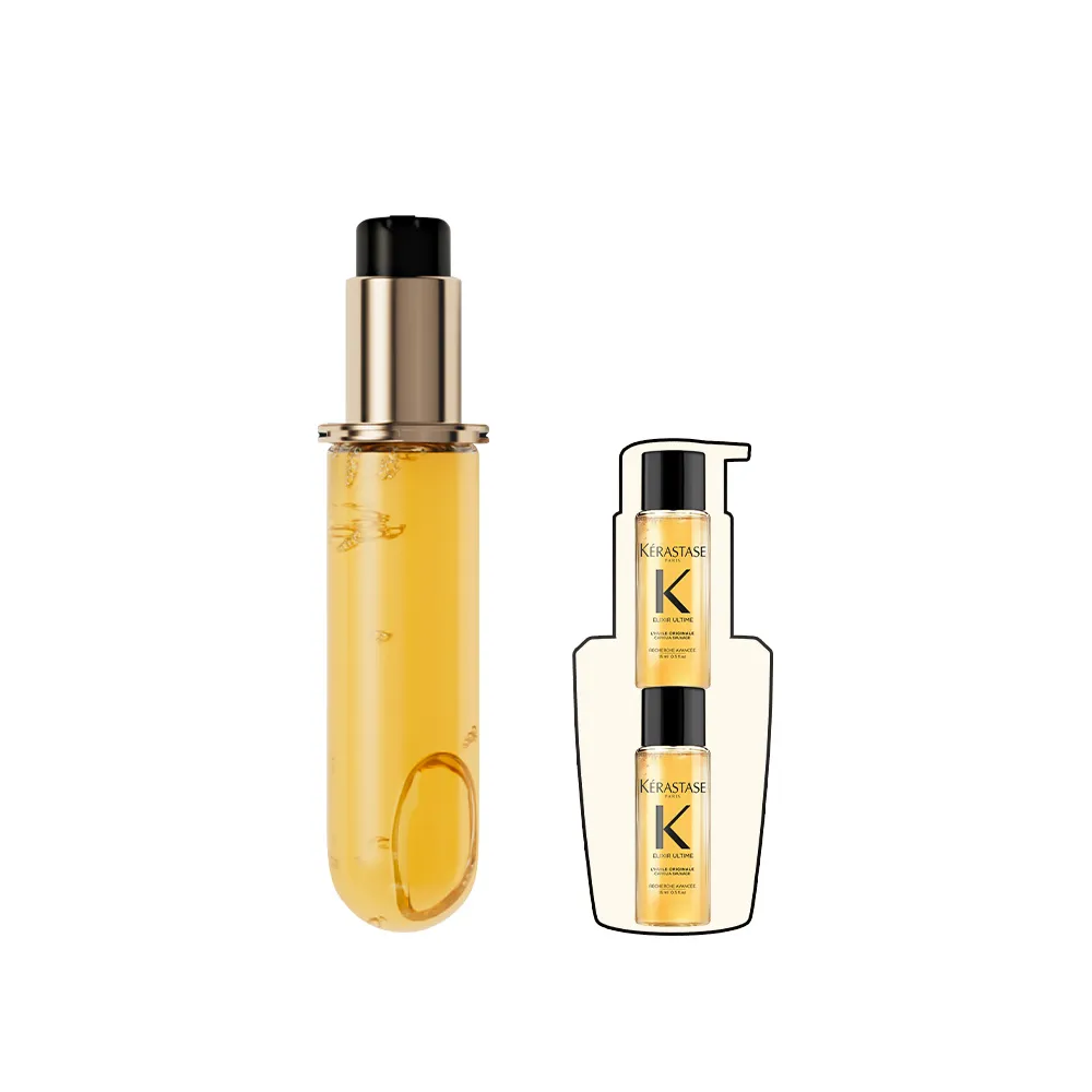 【KERASTASE 巴黎卡詩】金緻柔馭山茶花鎏光露75ml 填裝瓶(升級版奢光小金油/極致保濕/抗躁/護髮油/髮油)
