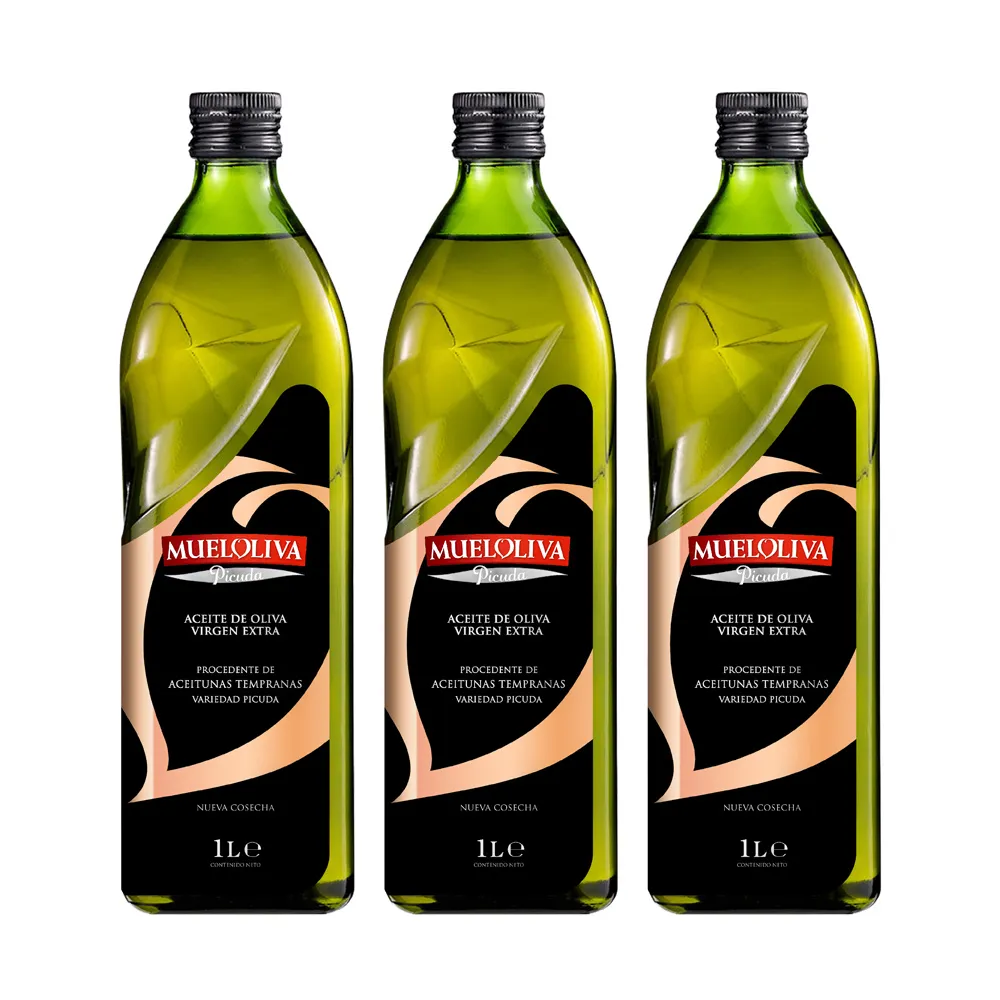 【慕雅利華】琵卡答特級初榨冷壓橄欖油1000ml X 3瓶(可生飲/出廠酸價0.17%)