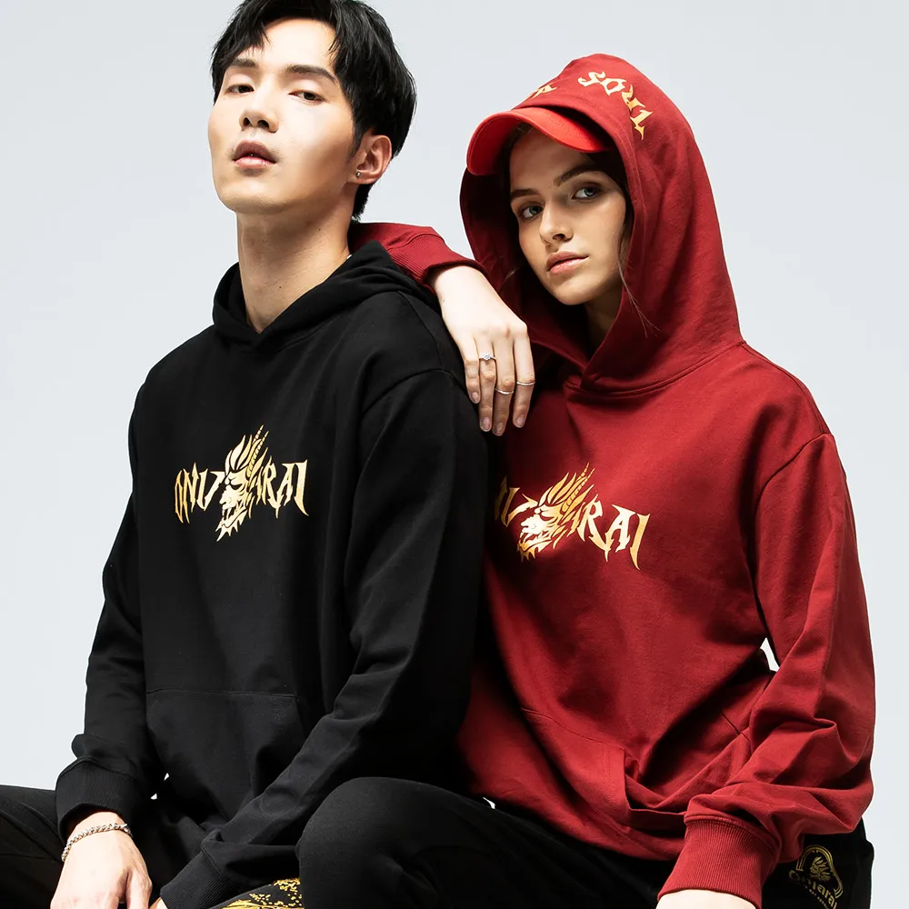 【BLUE WAY】男裝 女裝 網路獨家潮流側鬼LOGO連帽 長袖 帽T 上衣-鬼洗