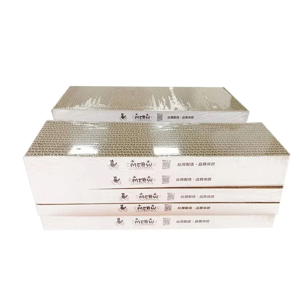 【AOYI奧藝】台製瓦楞紙貓抓板10入L(純天然植物膠貓抓板 奧喵貓抓板 高密度貓抓板 耐抓耐磨 39.5*19*3CM)