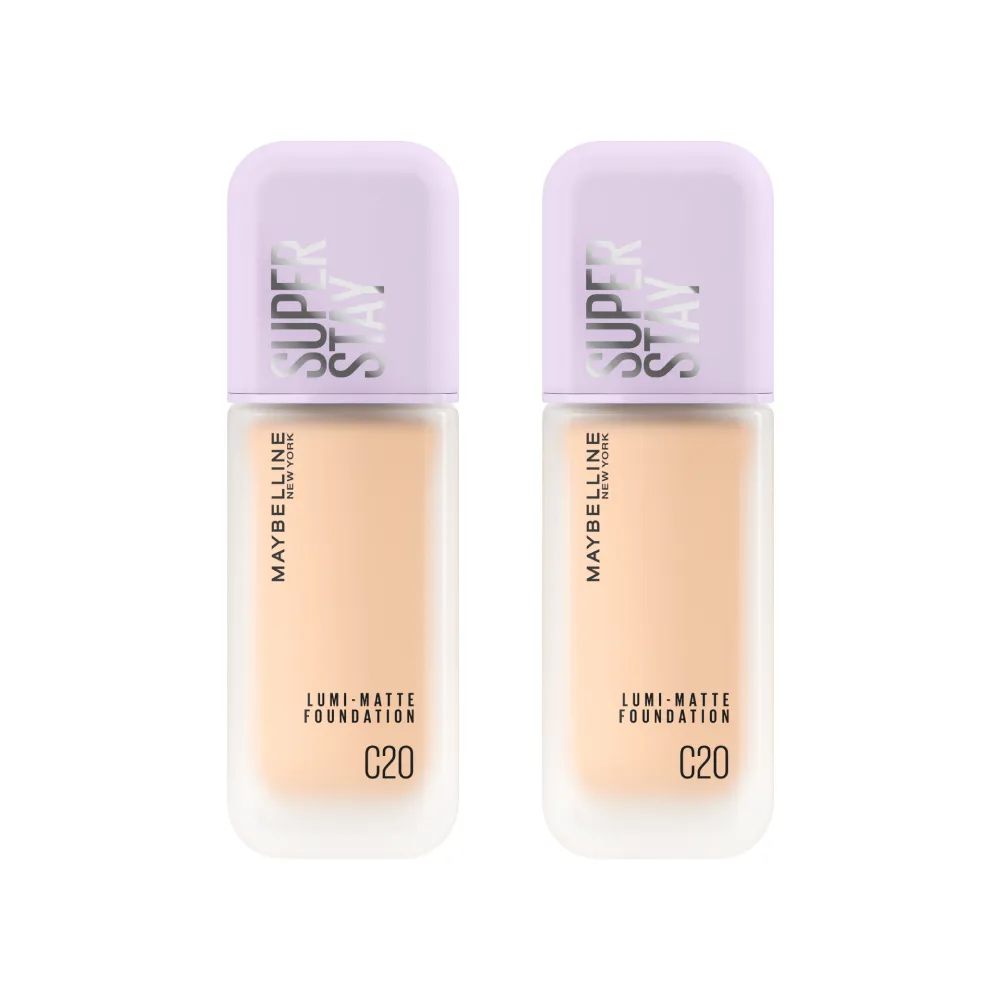 【MAYBELLINE 媚比琳】裸霧光持久水粉底 SPF12 PA+++ 2入 #小方胖