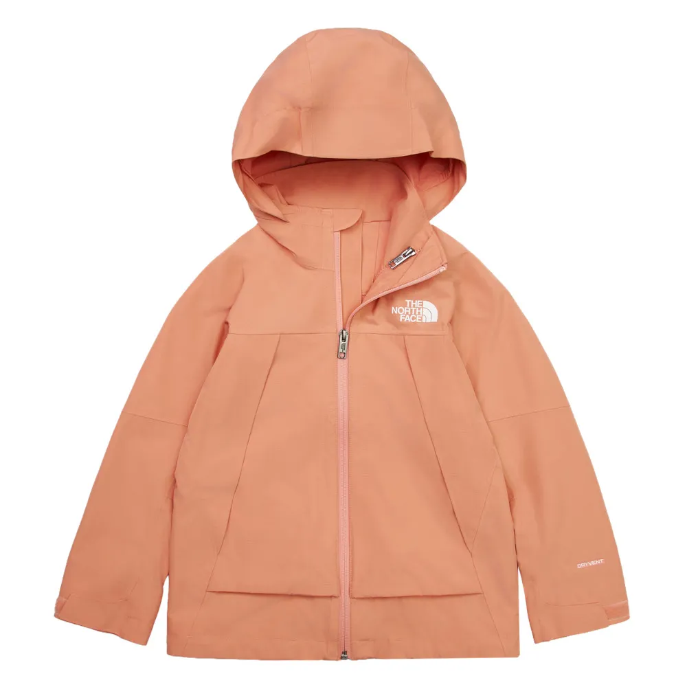 【The North Face】北面兒童橘色DRYVENT防水衝鋒衣｜8DXMBOO(外套)