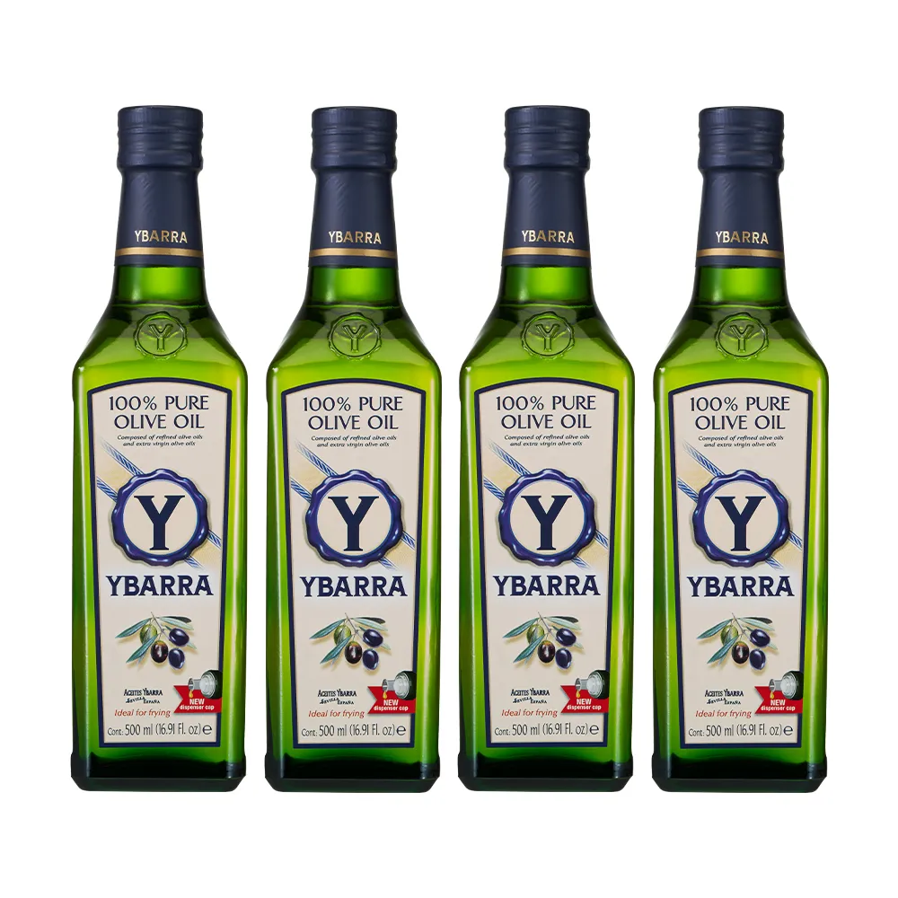 【YBARRA】益百萊 西班牙純橄欖油 Pure Olive Oil(500mlx4瓶/玻璃瓶/雙10限定)