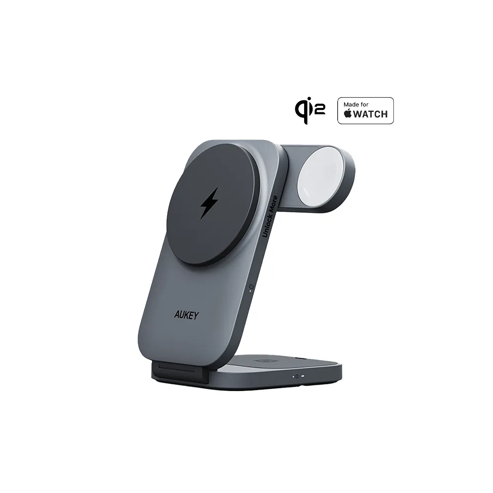 【AUKEY】LC-MC312 MagFusion Z Qi2 三合一磁吸折疊式旅行無線充電器(此版不附贈充電器)