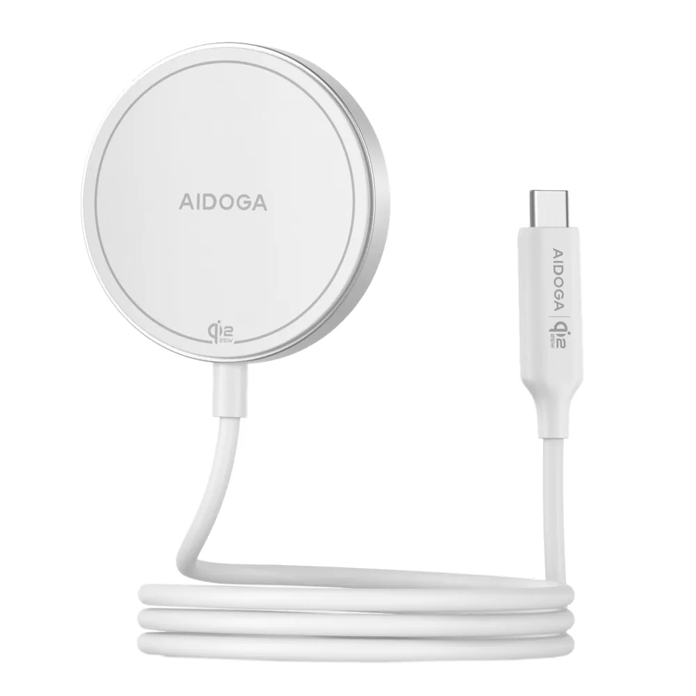 【AIDOGA】Qi2.2認證 25W快充 磁吸無線充電器 MagSafe 1M 支援iPhone 18/安卓/手機/耳機