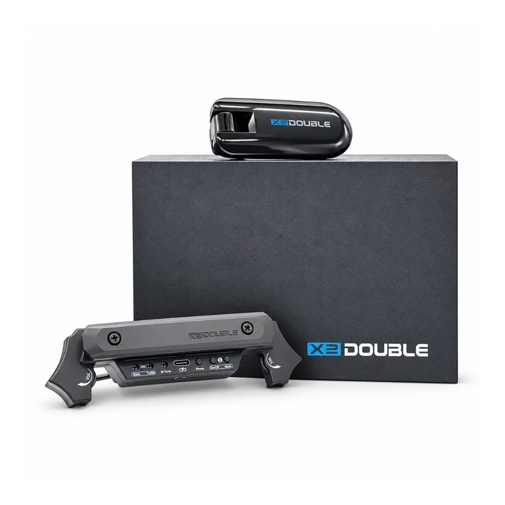 【X2 DOUBLE】X2 木吉他雙系統拾音器 充電式／原音共振雙倍力（民謠 貝斯 無線 錄音 加振 音孔 麥克風）
