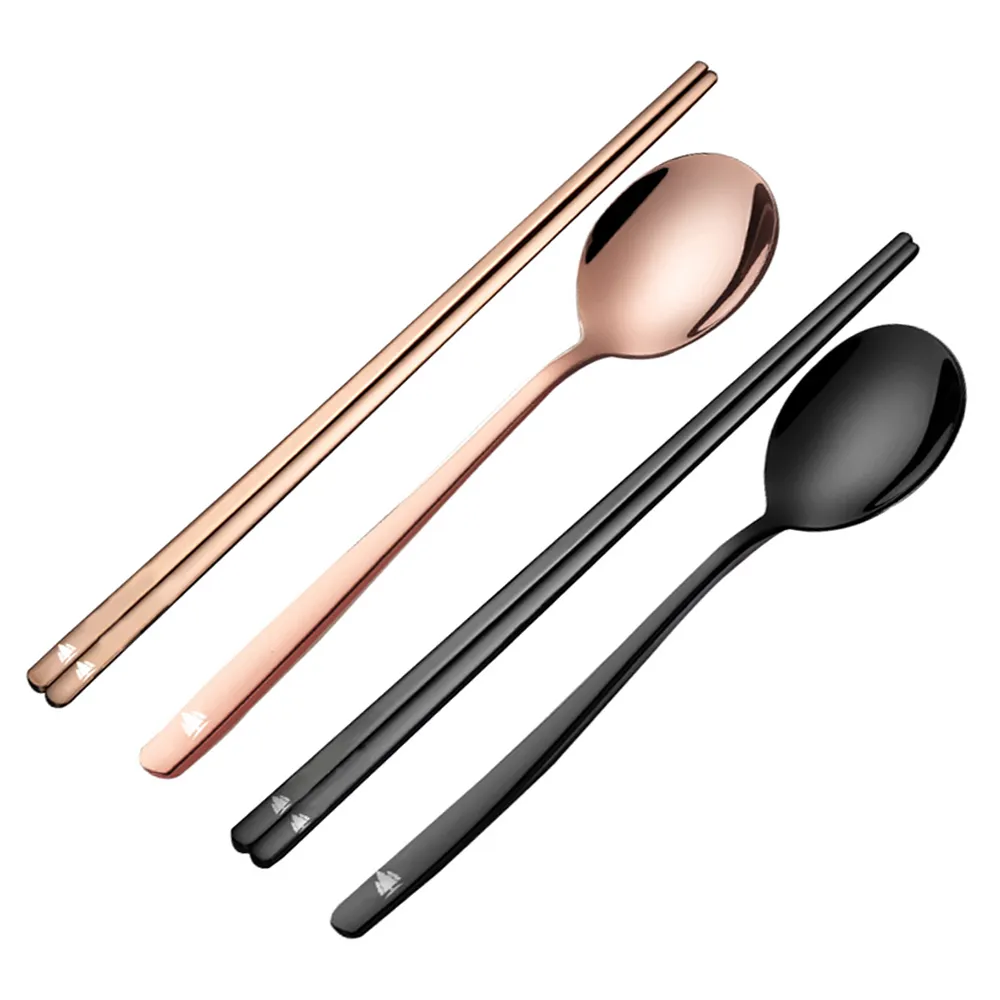 【Beroso 倍麗森】買一送一316不鏽鋼筷子湯匙2入餐具組(SGS檢驗合格/露營/環保餐具)