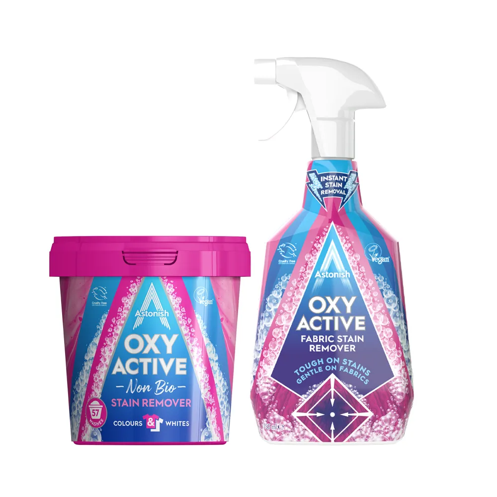 【Astonish 英國潔】活氧潔衣組(去漬霸1.25kg+衣物去漬劑750ml)