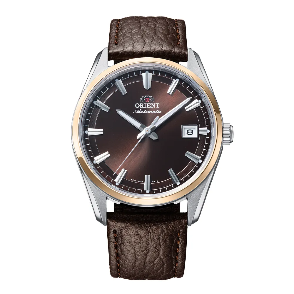 【ORIENT 東方錶】ORIENT 東方錶 DATE系列 經典機械錶 皮帶款 RA-AC0R03Y 咖啡色 - 38.5mm(RA-AC0R03Y)