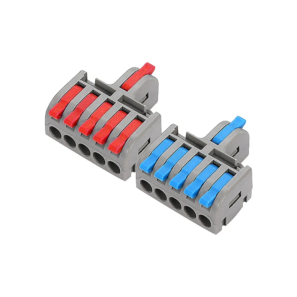 【青禾坊】拼接式 1進5出-S15R/S15B 快接頭-20入(接線端子/快接端子/電火布/絕緣膠帶/快速配線)