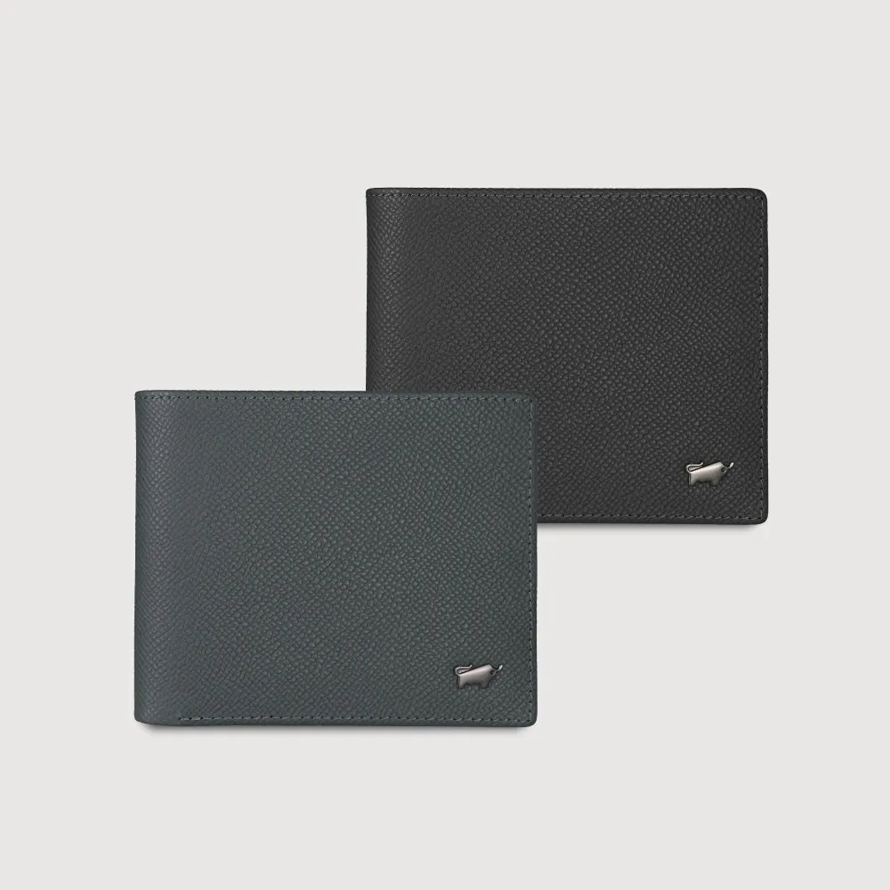 【BRAUN BUFFEL 德國小金牛】HOMME-ZW 8卡中間翻零錢袋短夾-多色任選(BF599-318-BK/NY) 錢包送禮推薦
