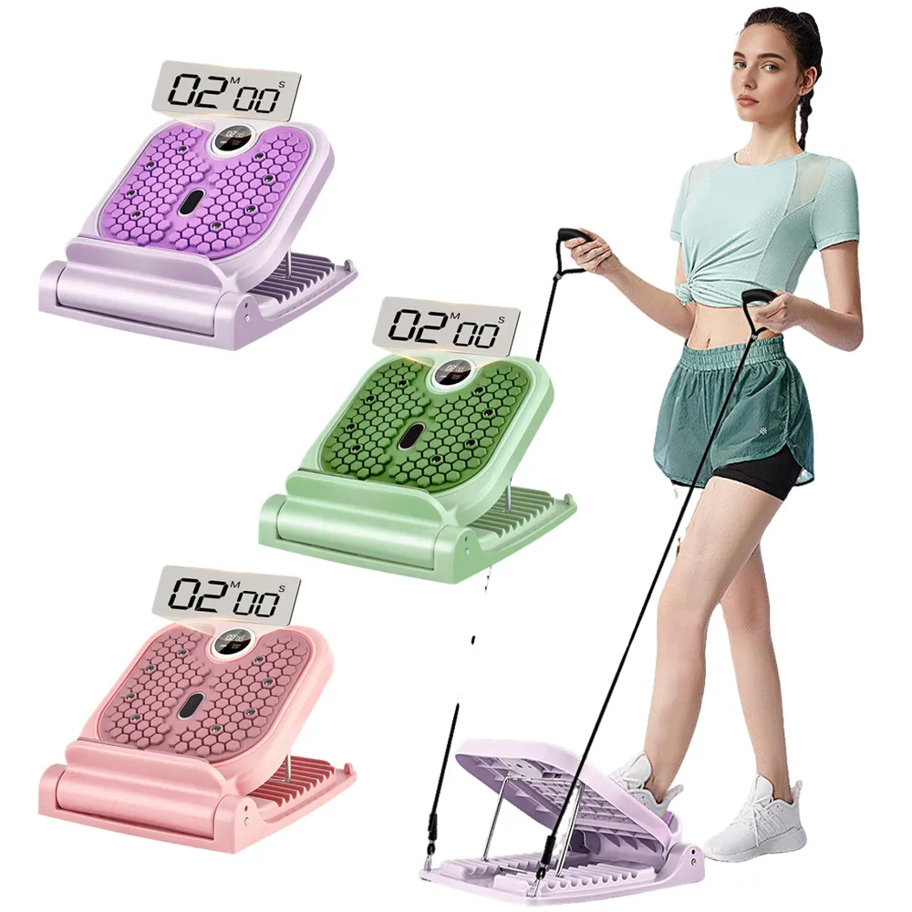 【Friyu】拉筋板10段調節 足底伸展板 小腿拉伸器 防滑按摩斜踏板 帶計時器 舒緩足底筋膜