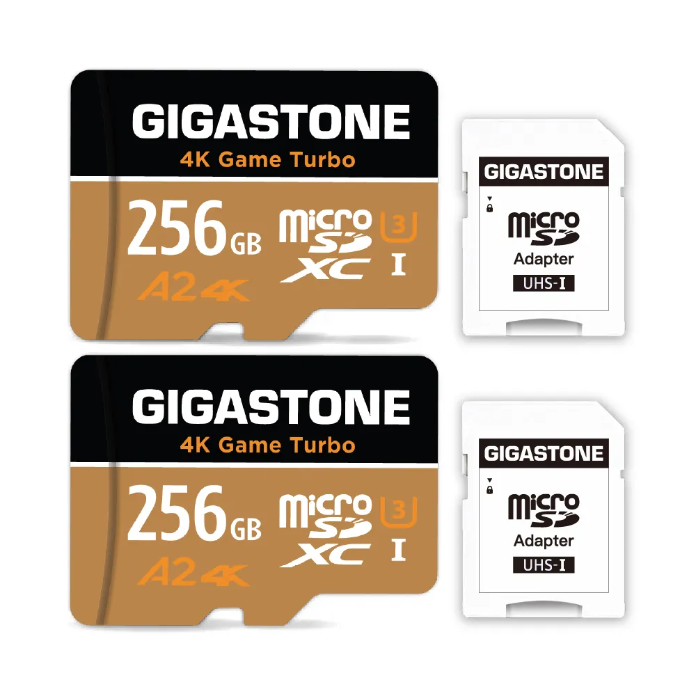 【Gigastone 立達國際】2入組 4K高速遊戲 攝影 監視器記憶卡 A2U3 256GB Game Turbo(MIT/資料救援/microSD)
