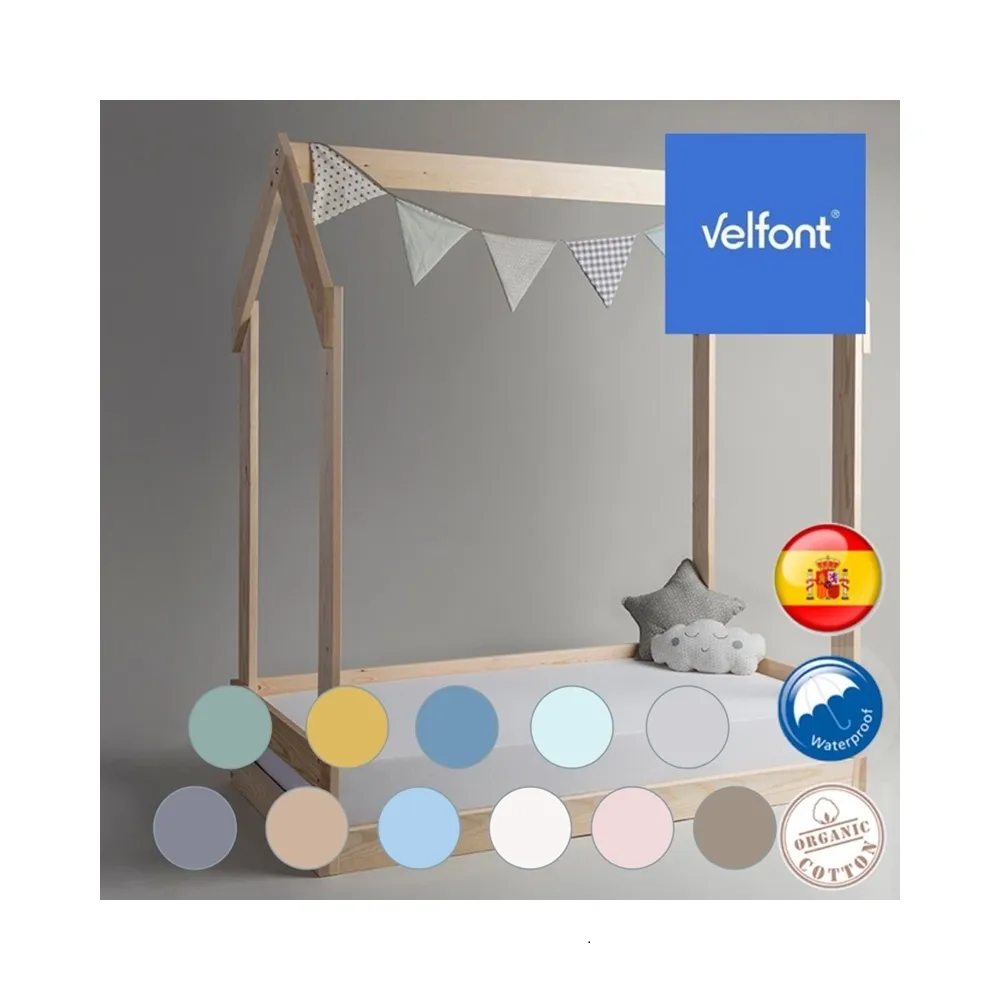 【Velfont】有機棉2合1防水保潔床包 (床墊70X140公分以內皆適用 - 全年適用)